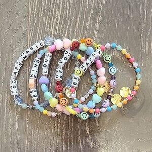 Little Words Project Lot of 5 Bracelets Size M/L